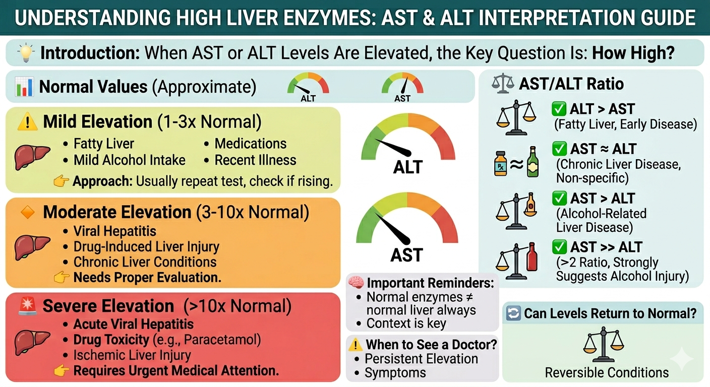 High AST ALT liver enzyme result interpretation guide