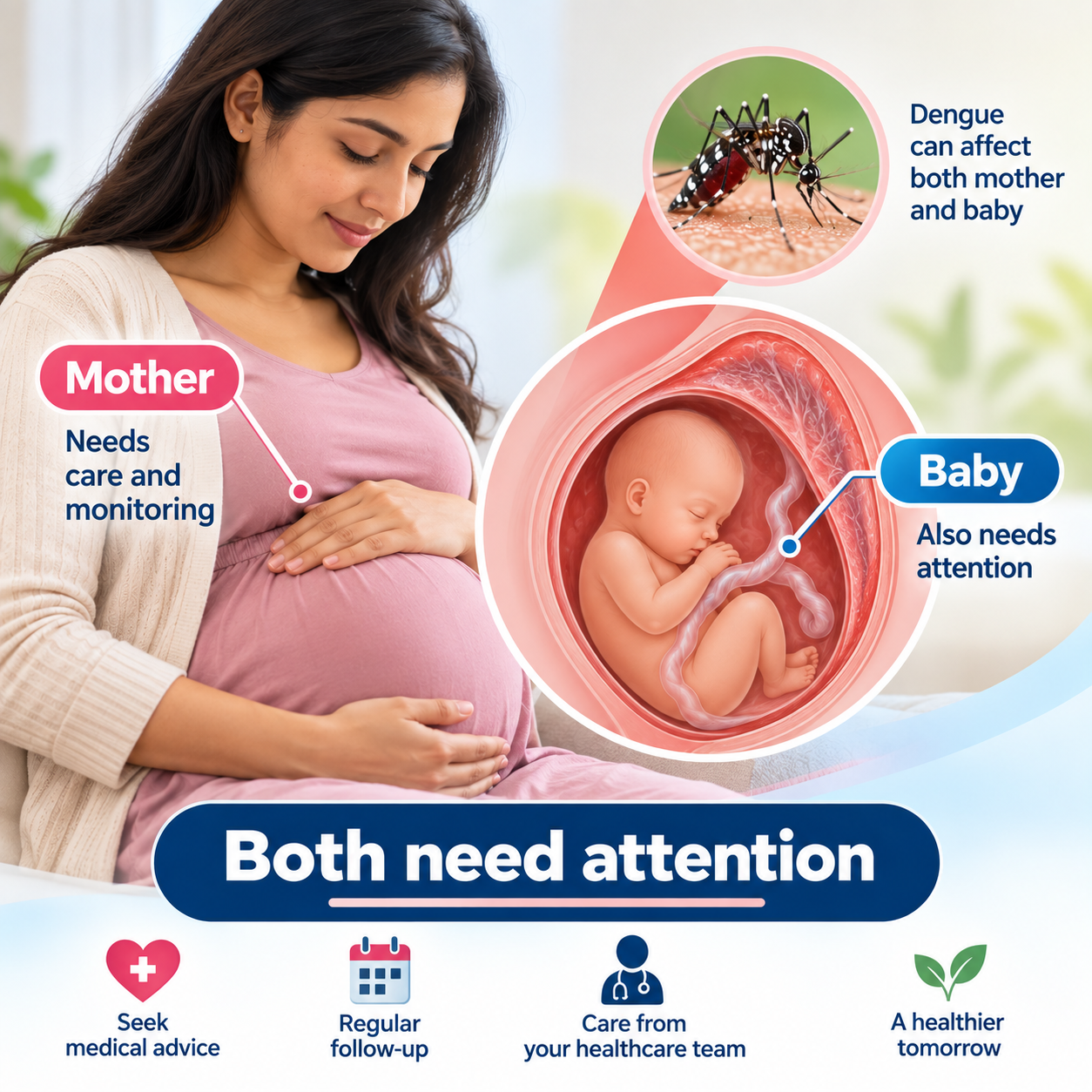 Dengue during pregnancy requires consideration of both mother and baby