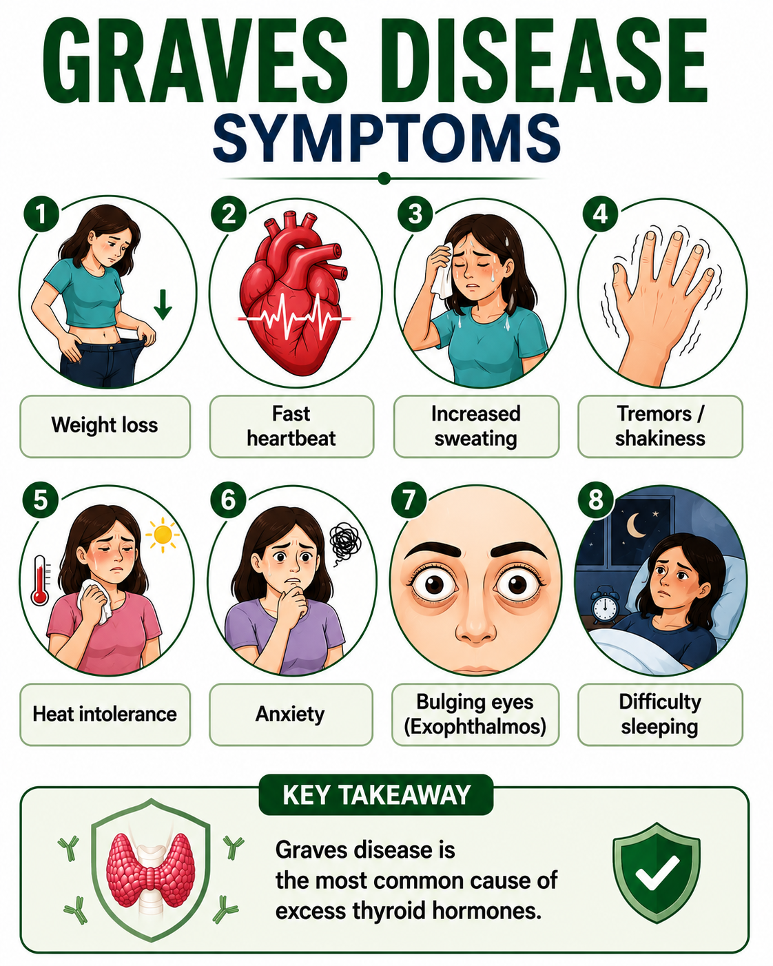 Graves Disease Symptoms - Weight Loss, Palpitations, Sweating and Tremor