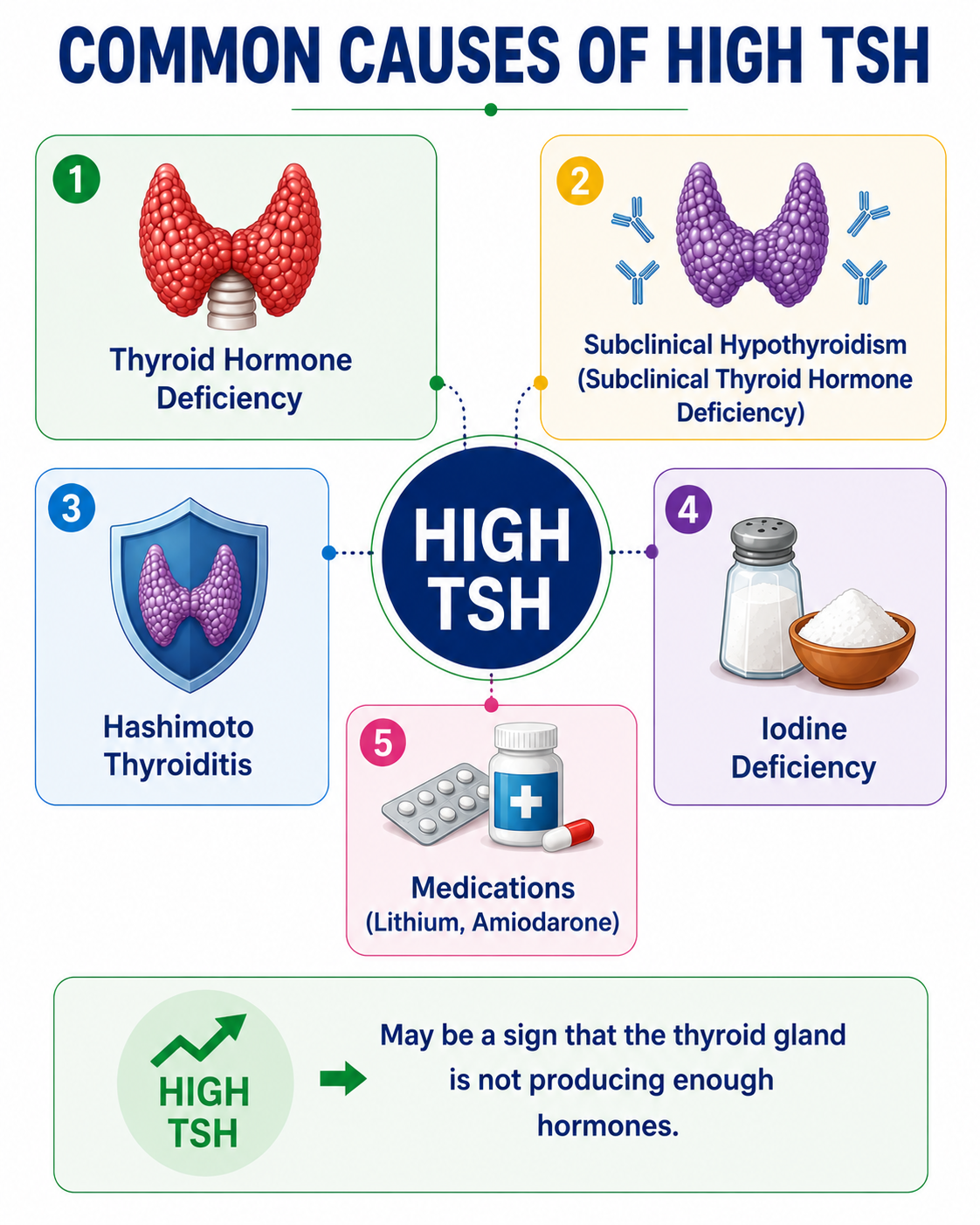 Common causes of high TSH — cause map