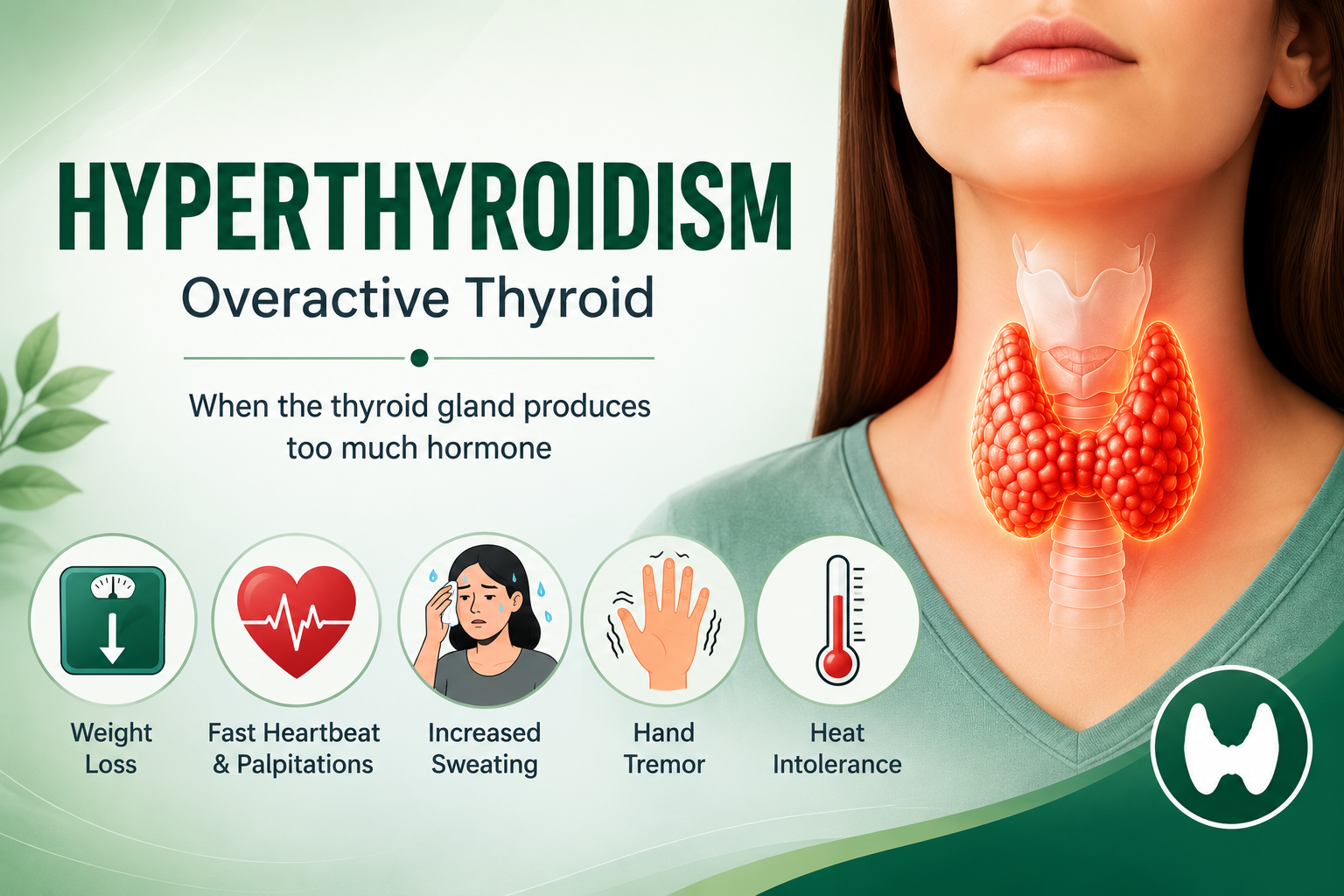 Hyperthyroidism — overactive thyroid gland producing excess thyroid hormone