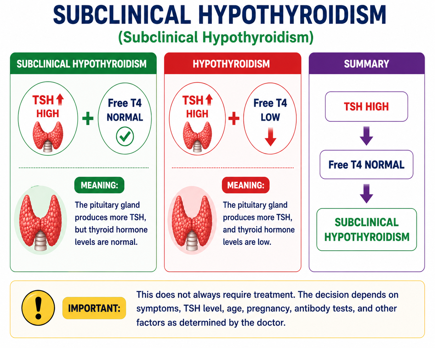 Subclinical hypothyroidism — high TSH with normal Free T4